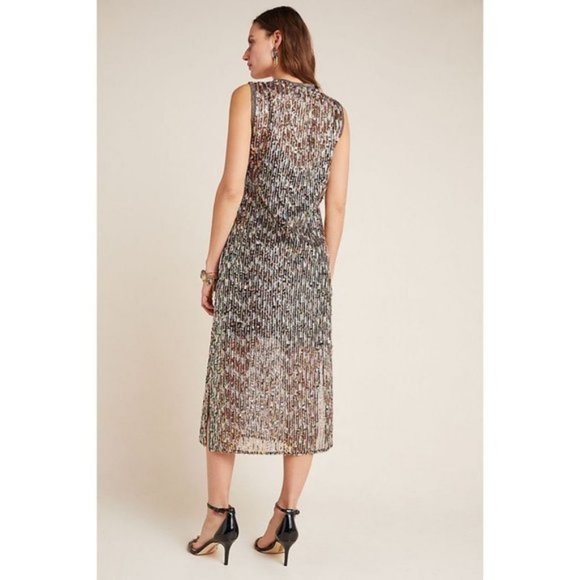 Anthropologie Black and White Midi Dress - Picture 2 of 10